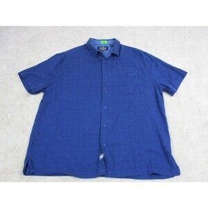 Nat Nast Shirt Mens Large L Blue Silk Luxury Originals Bowling Casual Button Up